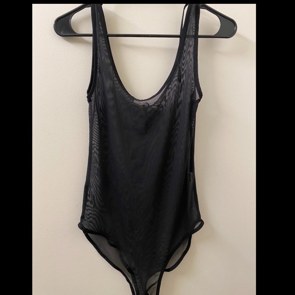 Zara Transparent Black Bodysuit, small